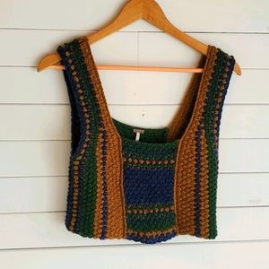 Knit sweater tank cotton and acrylic blend